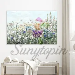 Stunning Wildflower Acrylic Canvas Flower Painting in New York